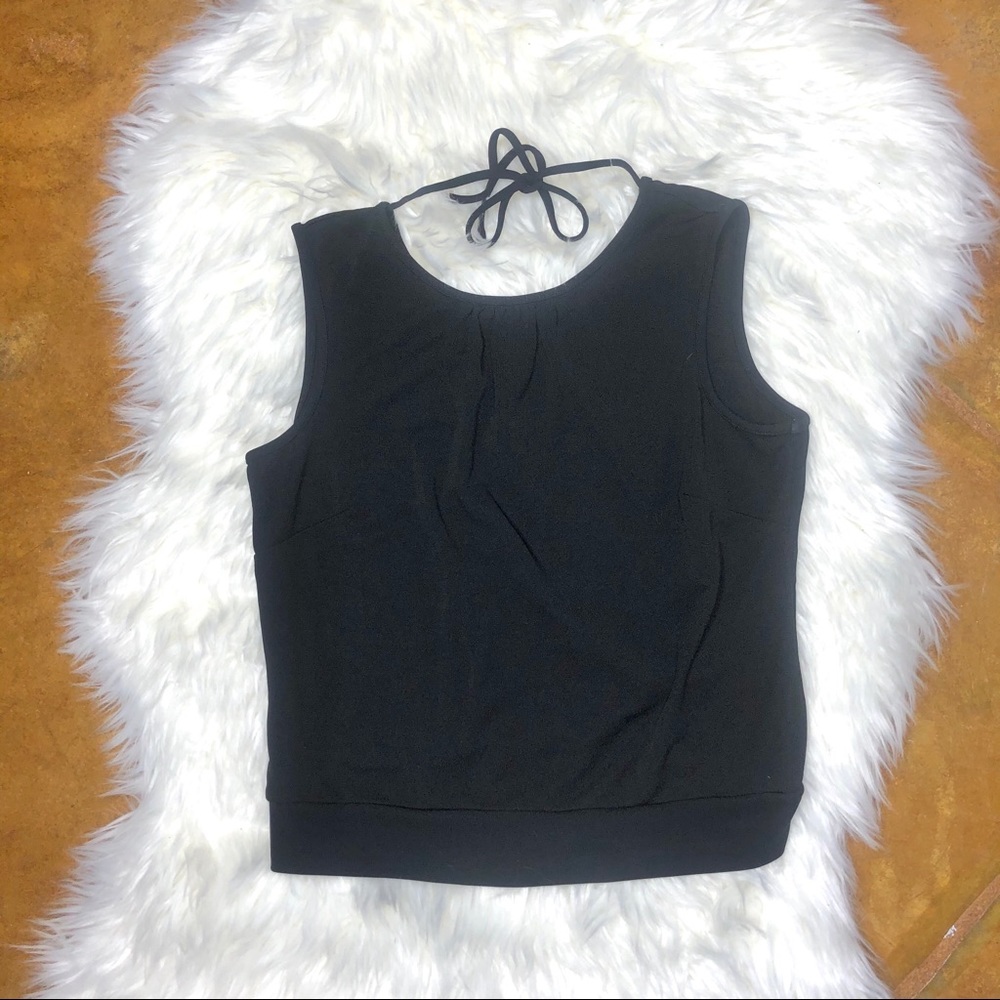 Ann Taylor Loft Petites Black Sleeveless Tank Top
